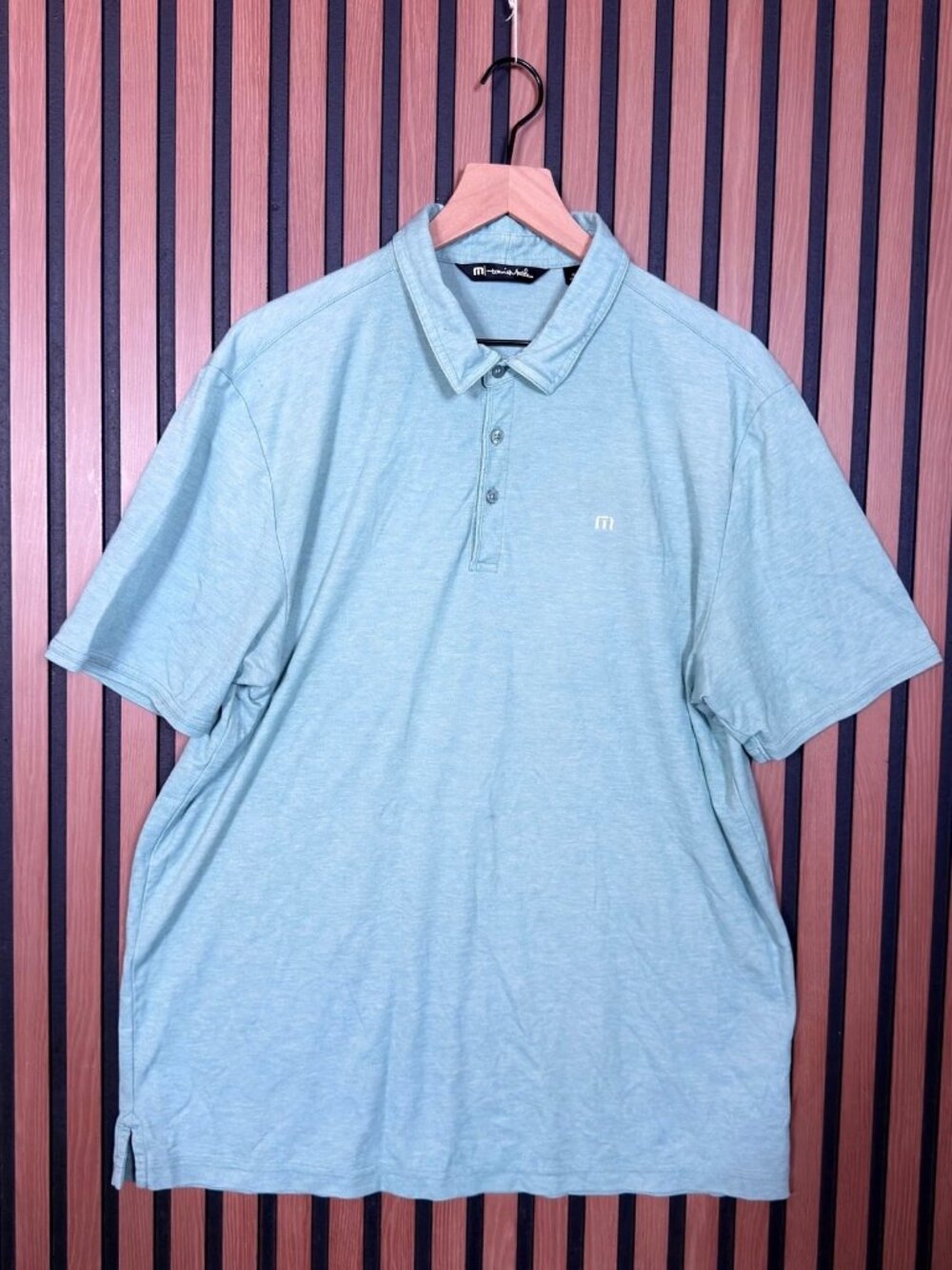 Travis Matthew Polo Shirt XL Mens Blue Turquoise Pima Cotton Short Sleeve Golf